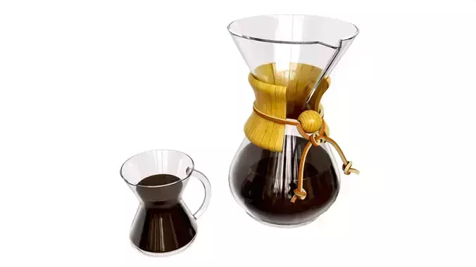 Pour-Over Coffeemaker with Glass 3D model