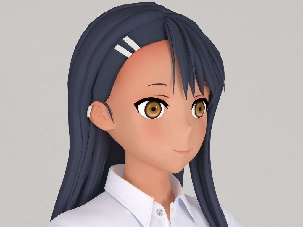 T pose rigged model of Nagatoro Hayase anime girl 3D model_3
