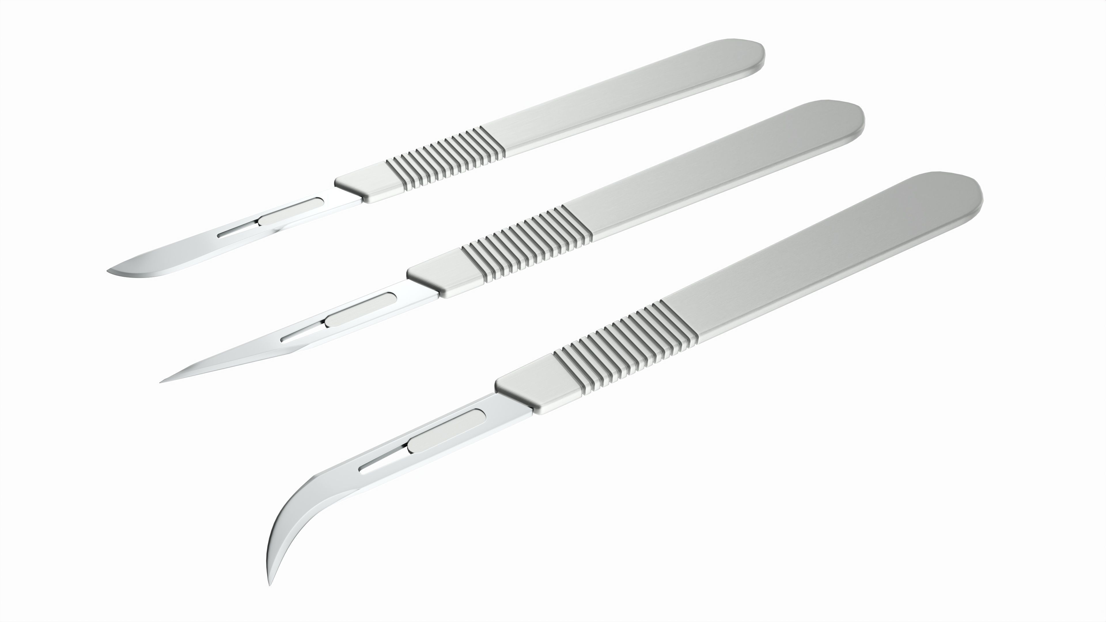 Scalpel handle and blade 3D model_2