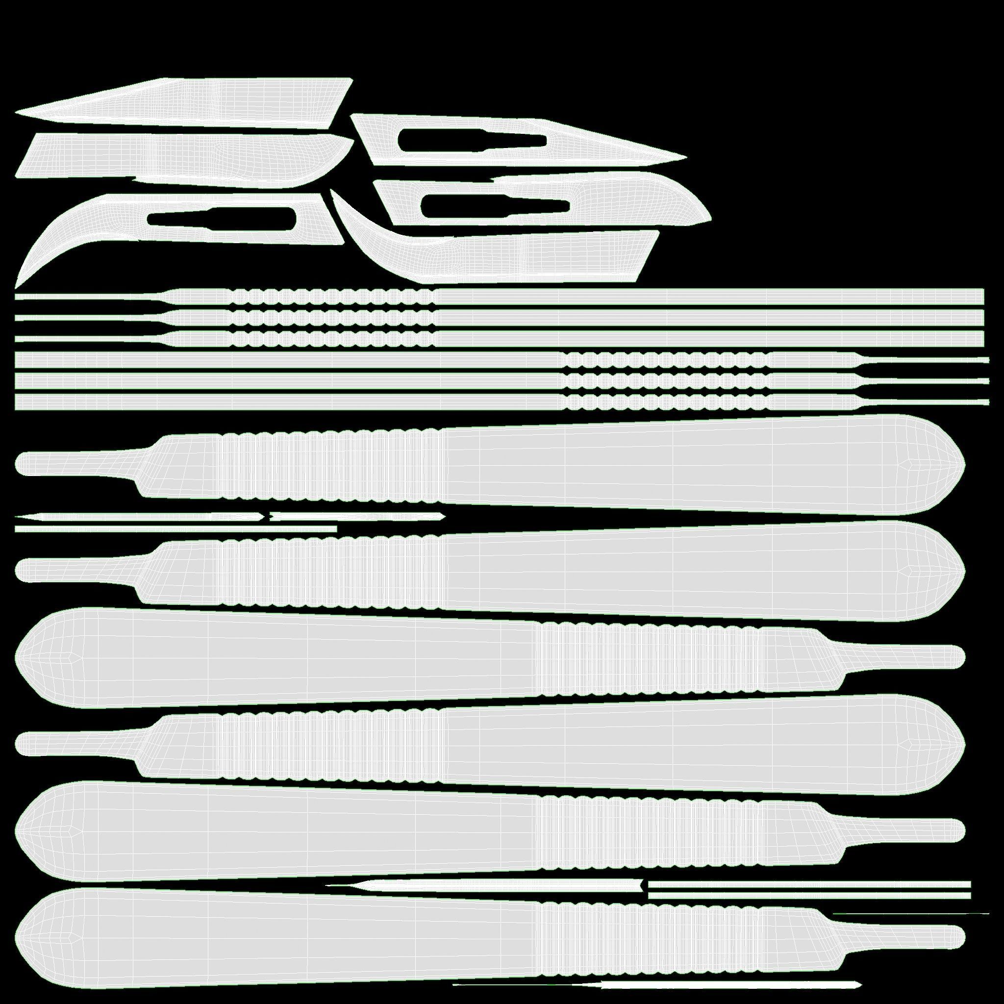 Scalpel handle and blade 3D model_9