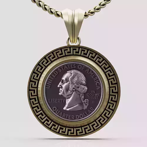 Washington quarter United states coin pendant printable 