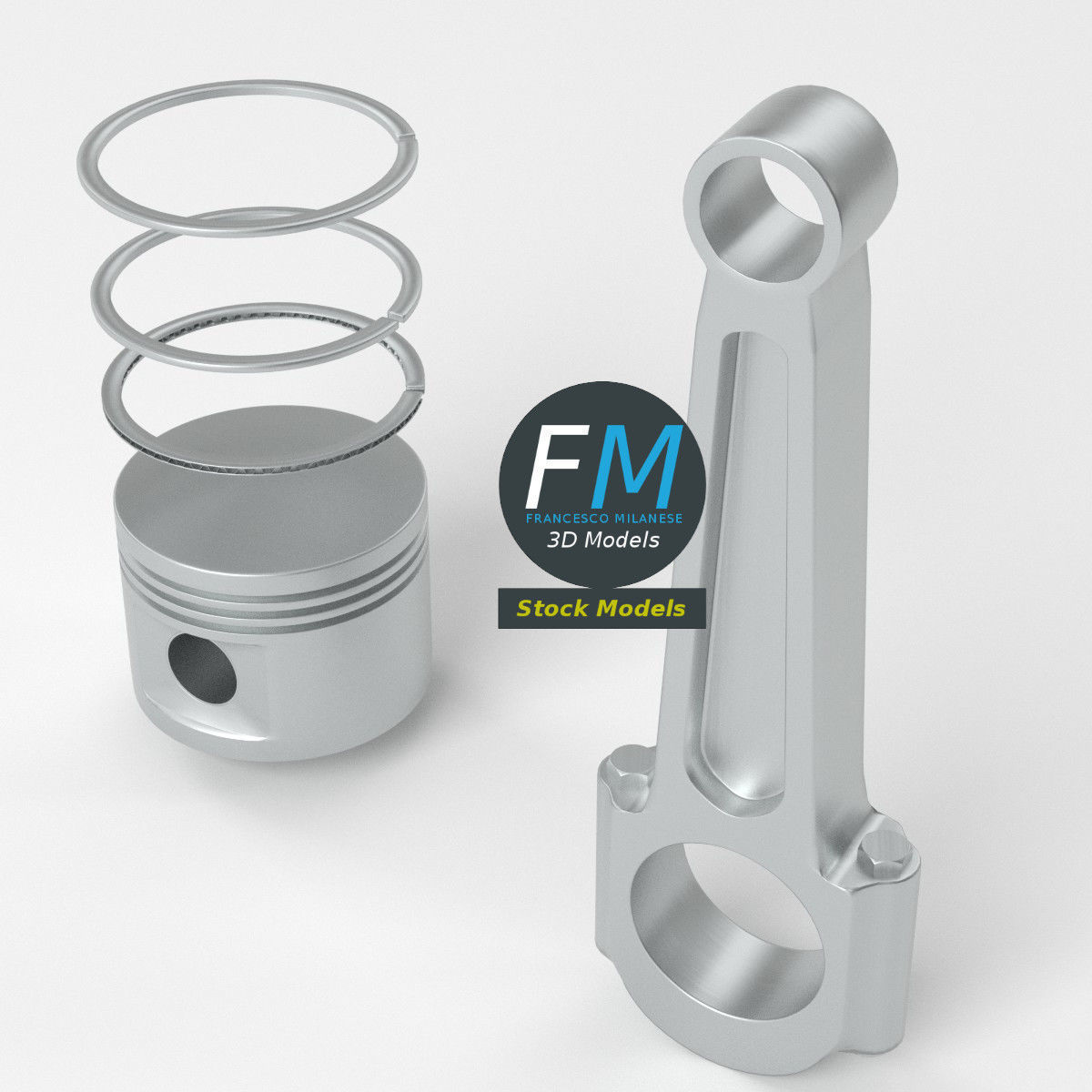 Engine piston 3D model_5