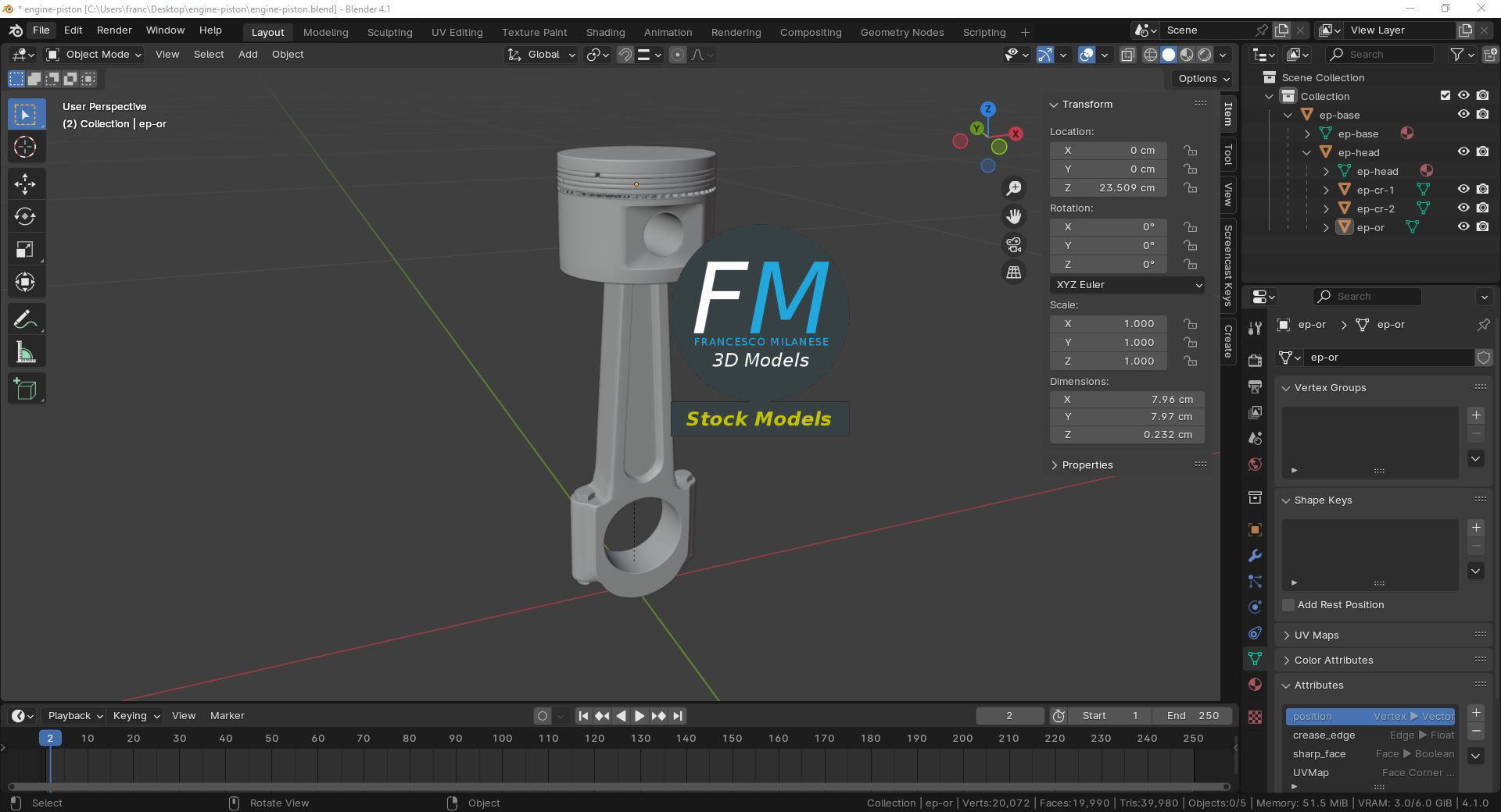 Engine piston 3D model_9