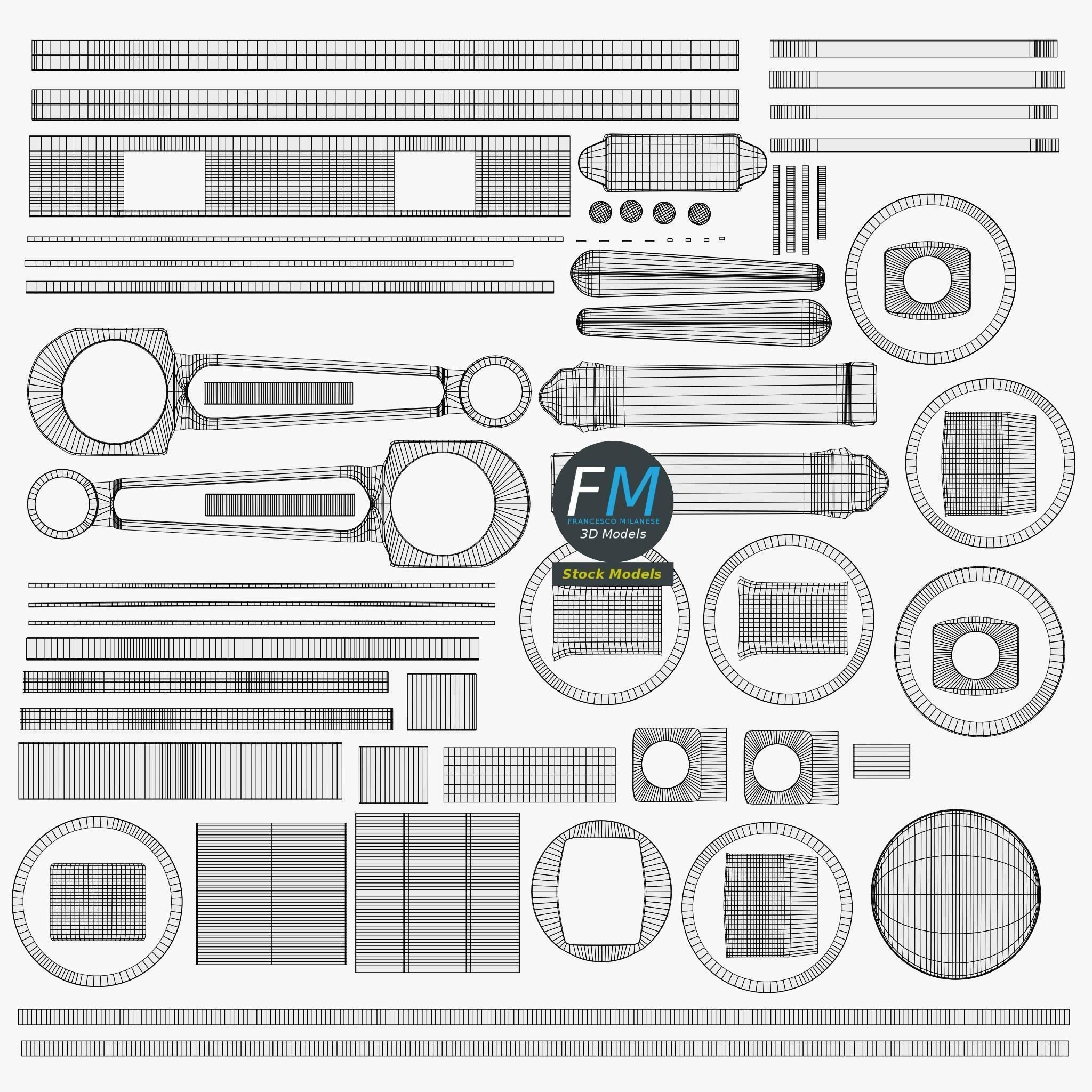 Engine piston 3D model_11