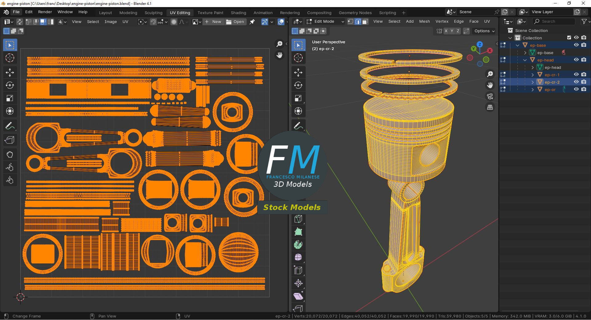 Engine piston 3D model_10