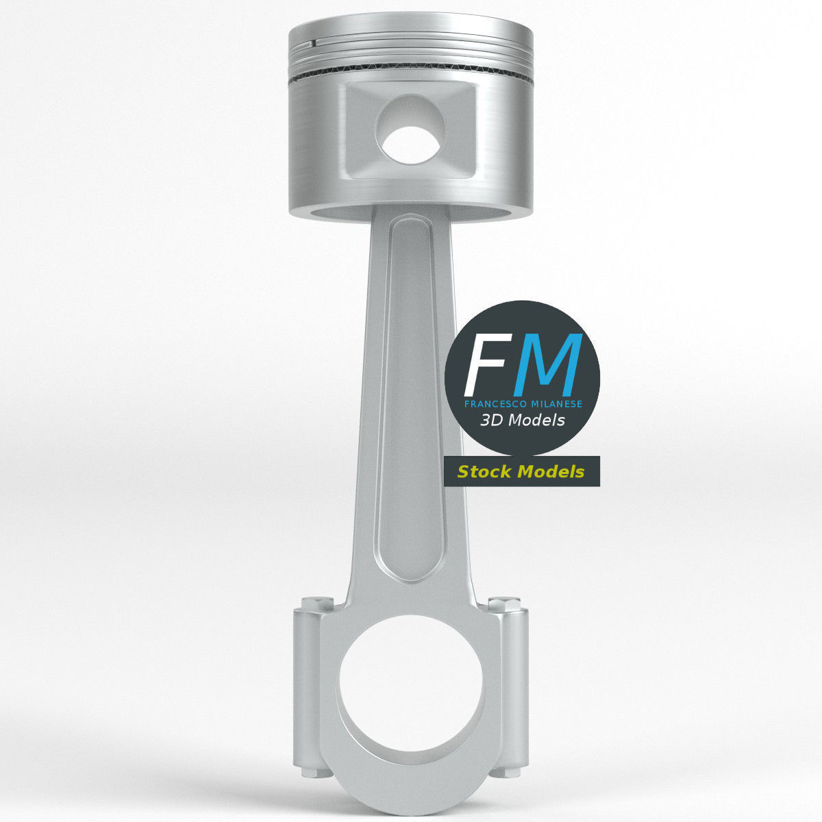 Engine piston 3D model_3