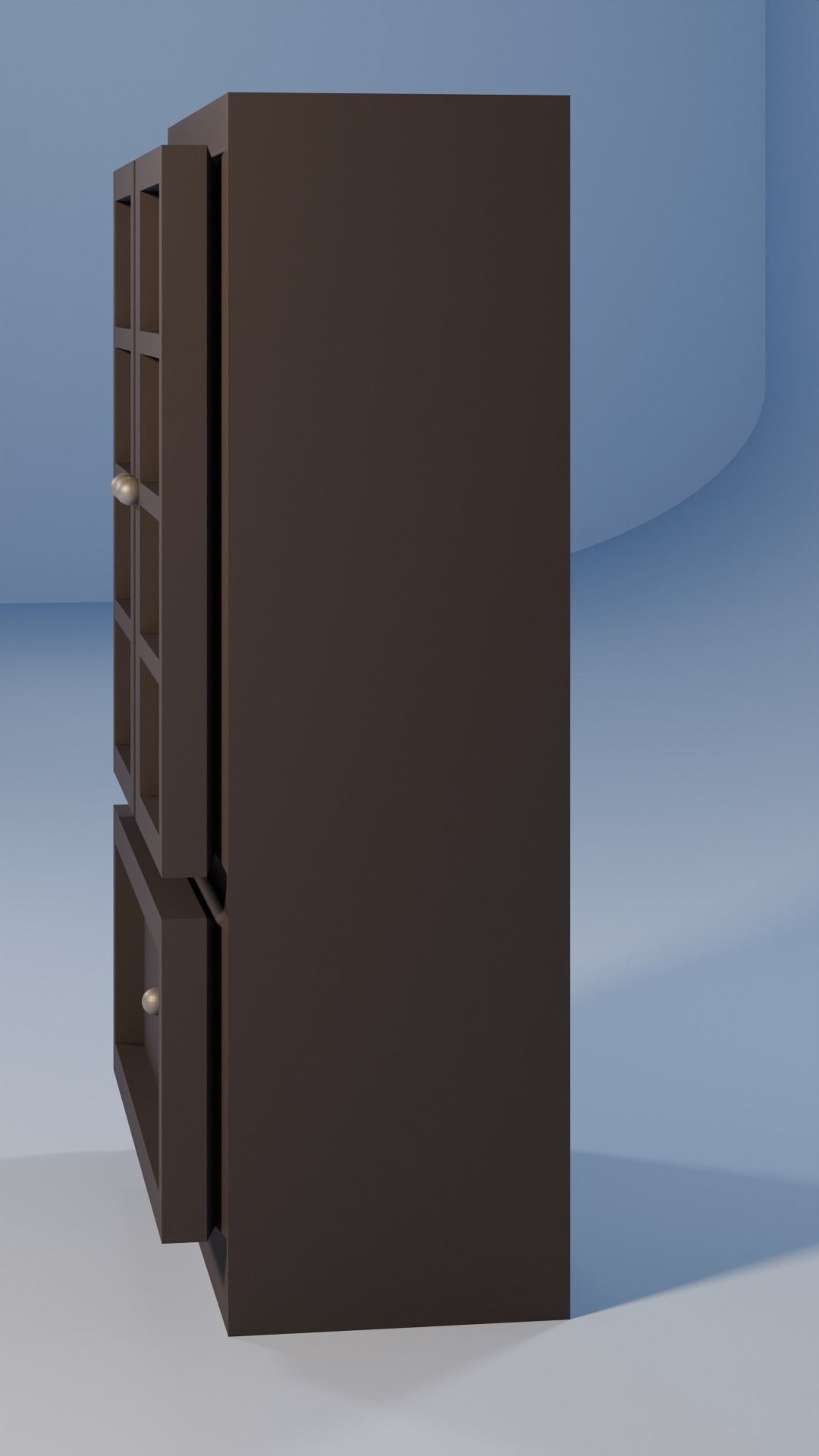 Wardrobe Closet in low poly  Free low-poly 3D model_3