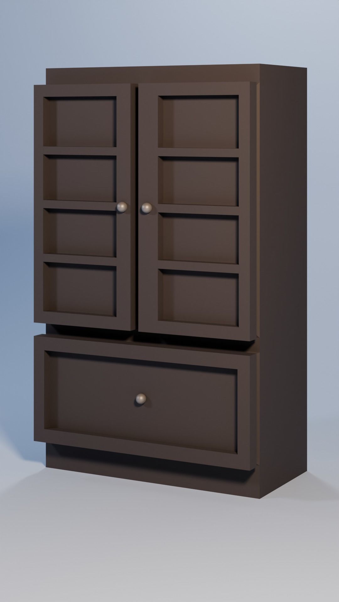 Wardrobe Closet in low poly  Free low-poly 3D model_2