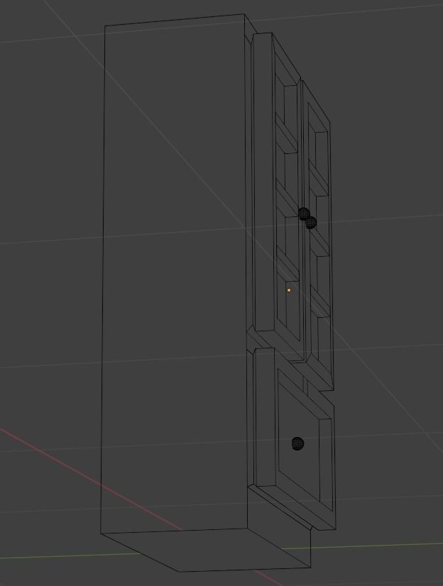 Wardrobe Closet in low poly  Free low-poly 3D model_8