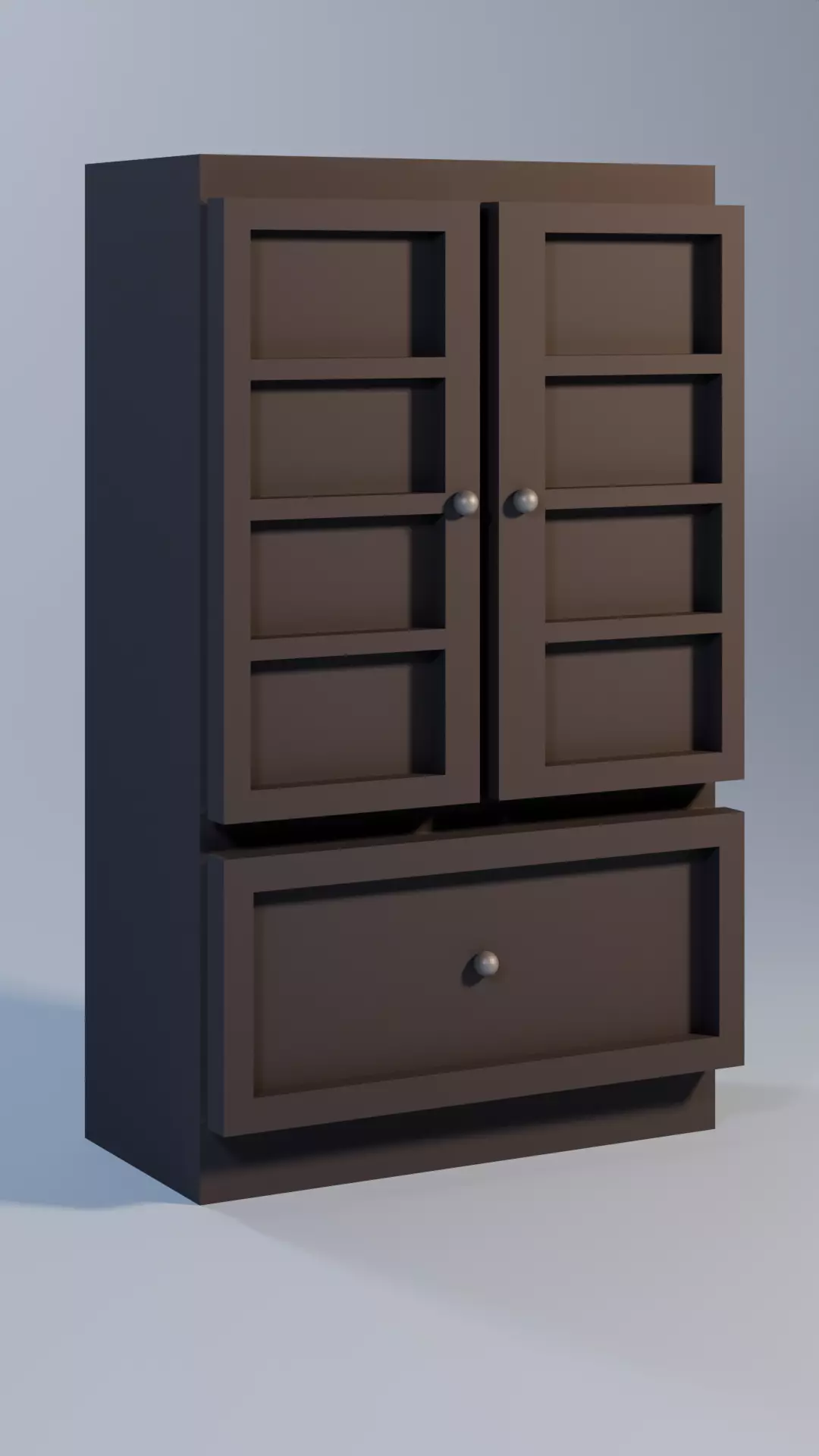 Wardrobe Closet in low poly  Free low-poly 3D model_0