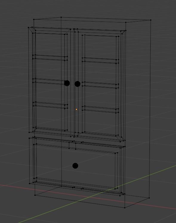 Wardrobe Closet in low poly  Free low-poly 3D model_6