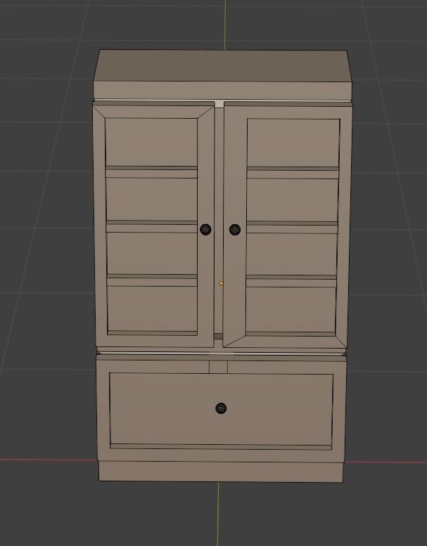 Wardrobe Closet in low poly  Free low-poly 3D model_5
