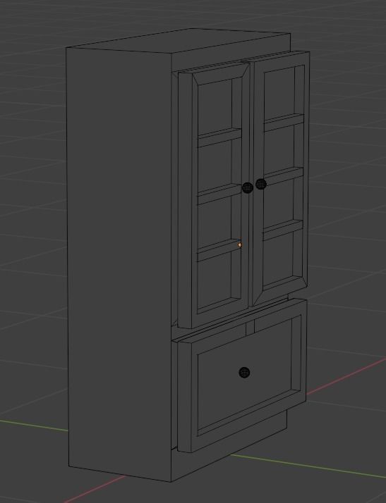 Wardrobe Closet in low poly  Free low-poly 3D model_7
