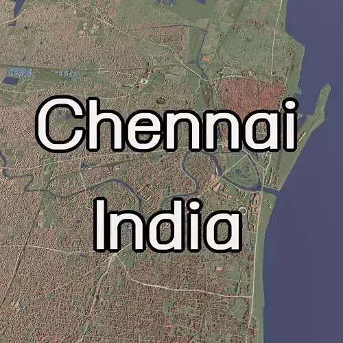 Chennai India - city and urban 3D model
