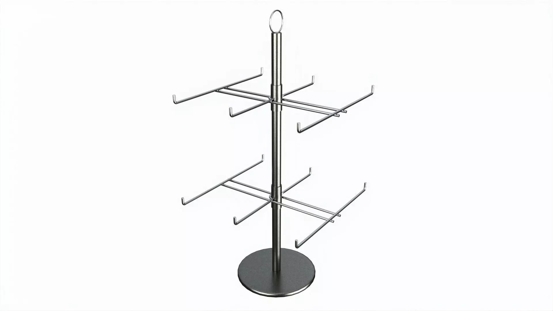 Two Tier Counter Top Spinner with hooks 3D model