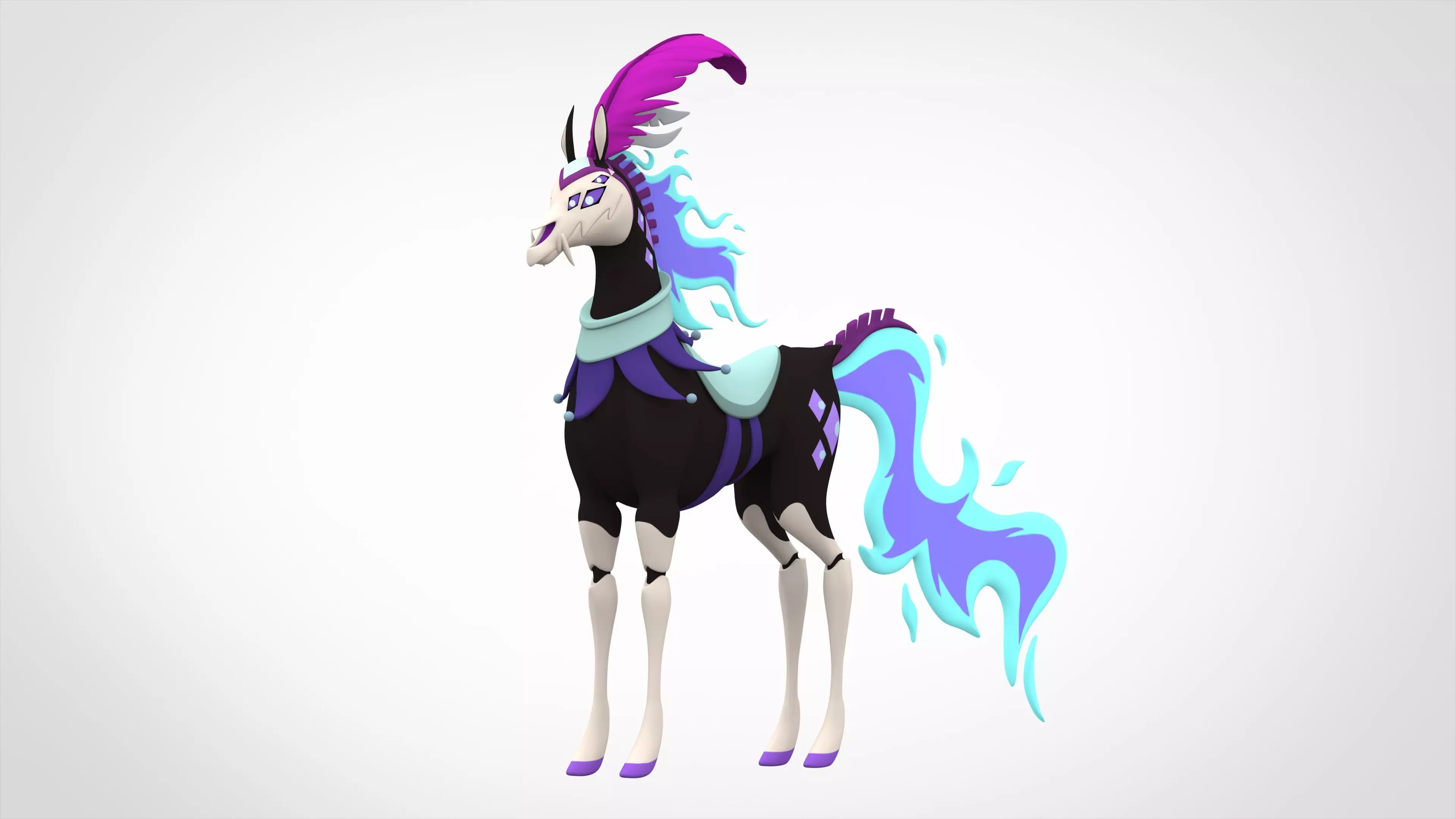 Violet Circus Horse 3D model