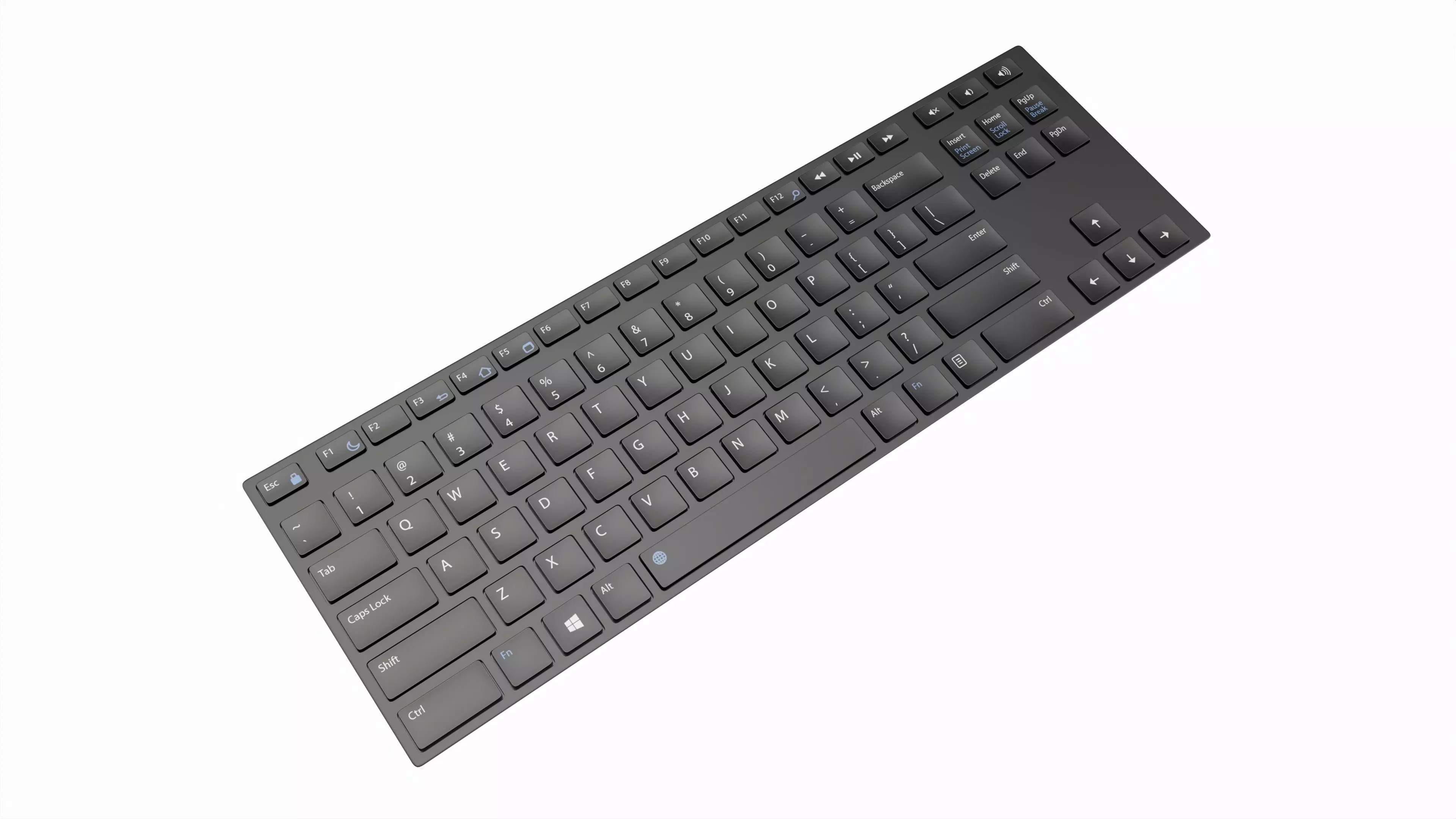 Wireless Keyboard Reduced Black 3D model_0