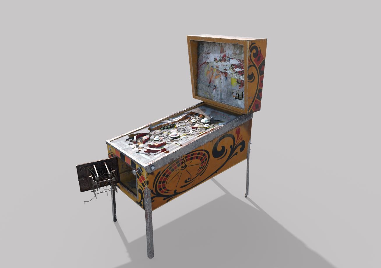 Abandoned Pinball Machine 3D model_1