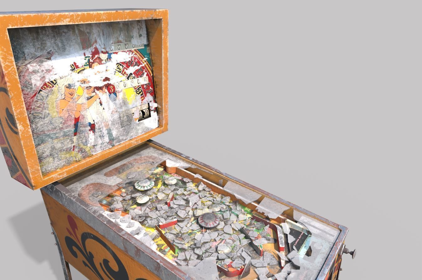 Abandoned Pinball Machine 3D model_2