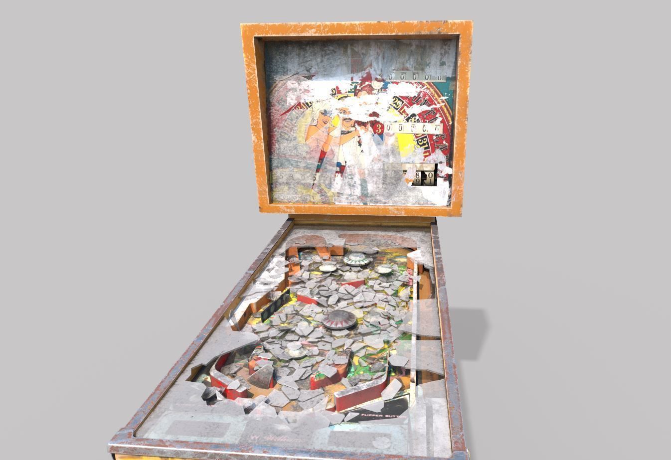 Abandoned Pinball Machine 3D model_7