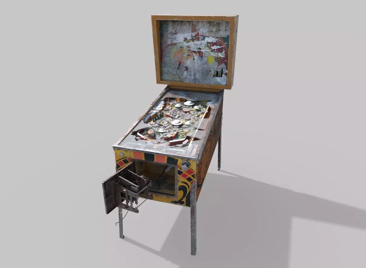 Abandoned Pinball Machine 3D model_0
