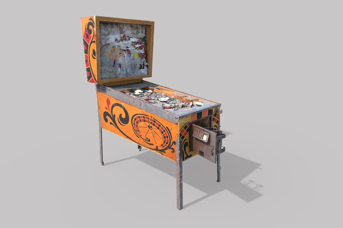 Abandoned Pinball Machine 3D model_4