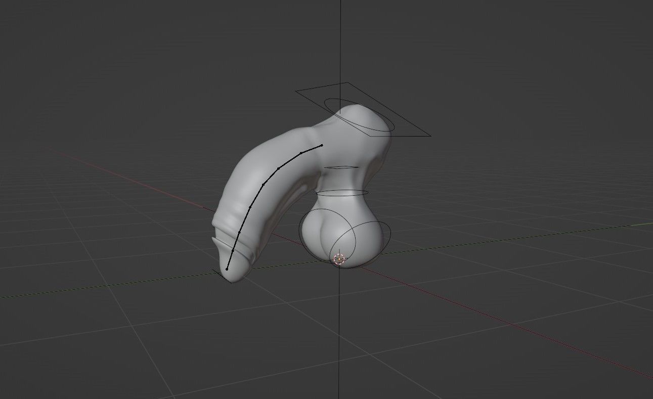 Thick Penis and Balls Lowpoly Rigged Low-poly 3D model_1