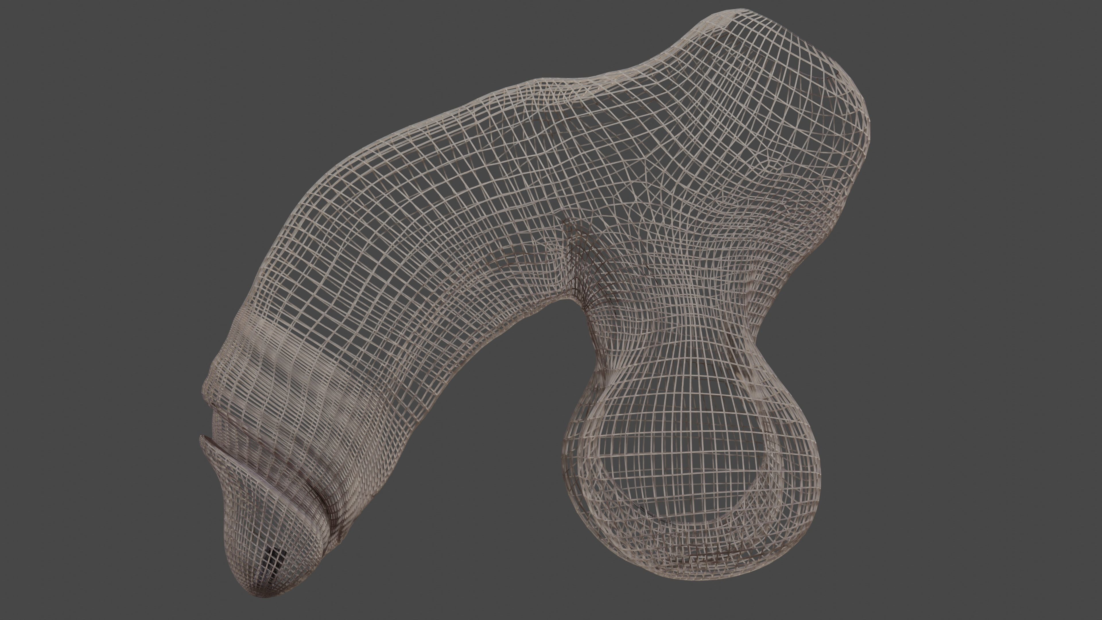 Thick Penis and Balls Lowpoly Rigged Low-poly 3D model_10