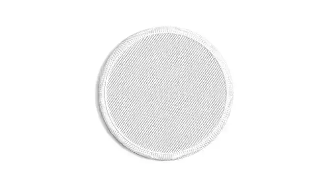 White Round Embroidered Patch - lying embroidery circle badge