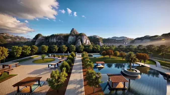 Park Landscape Garden 3D print model