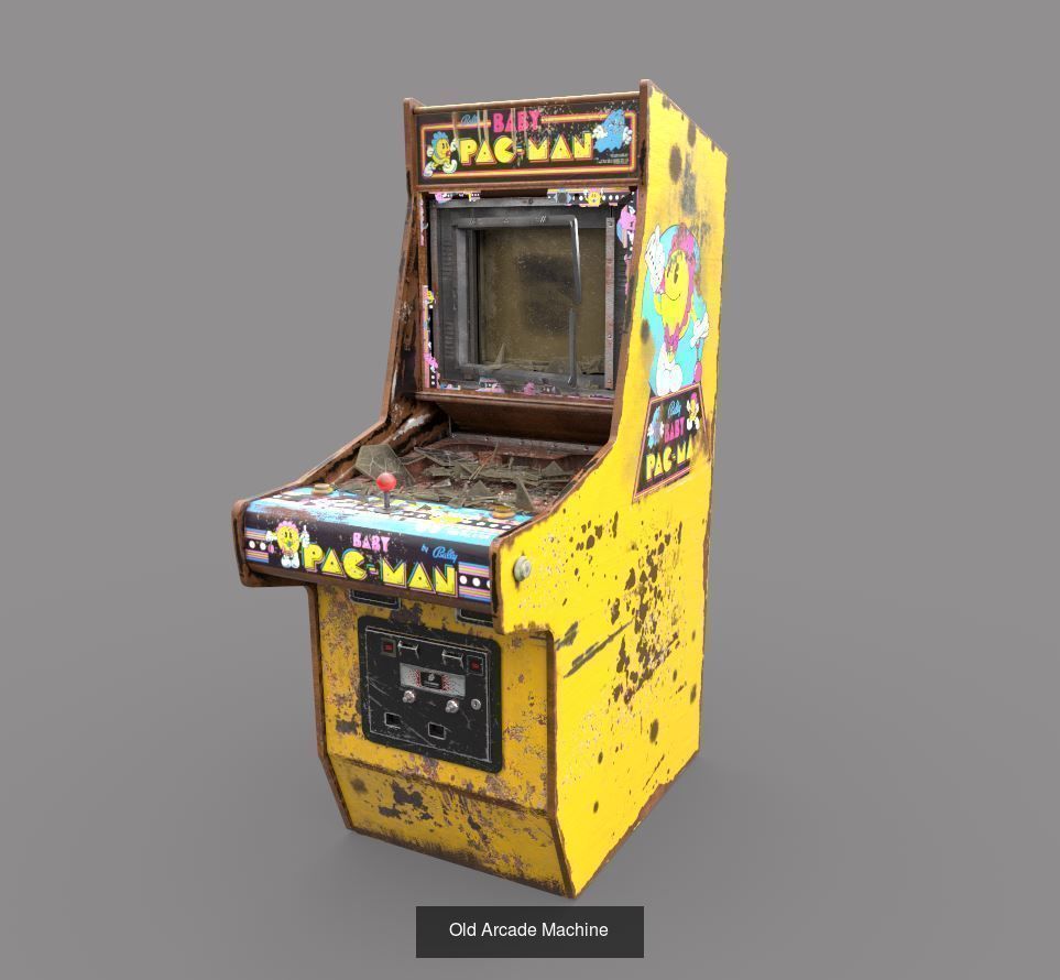Abandoned Arcade and Pinbal Machines 3D Model Collection_3