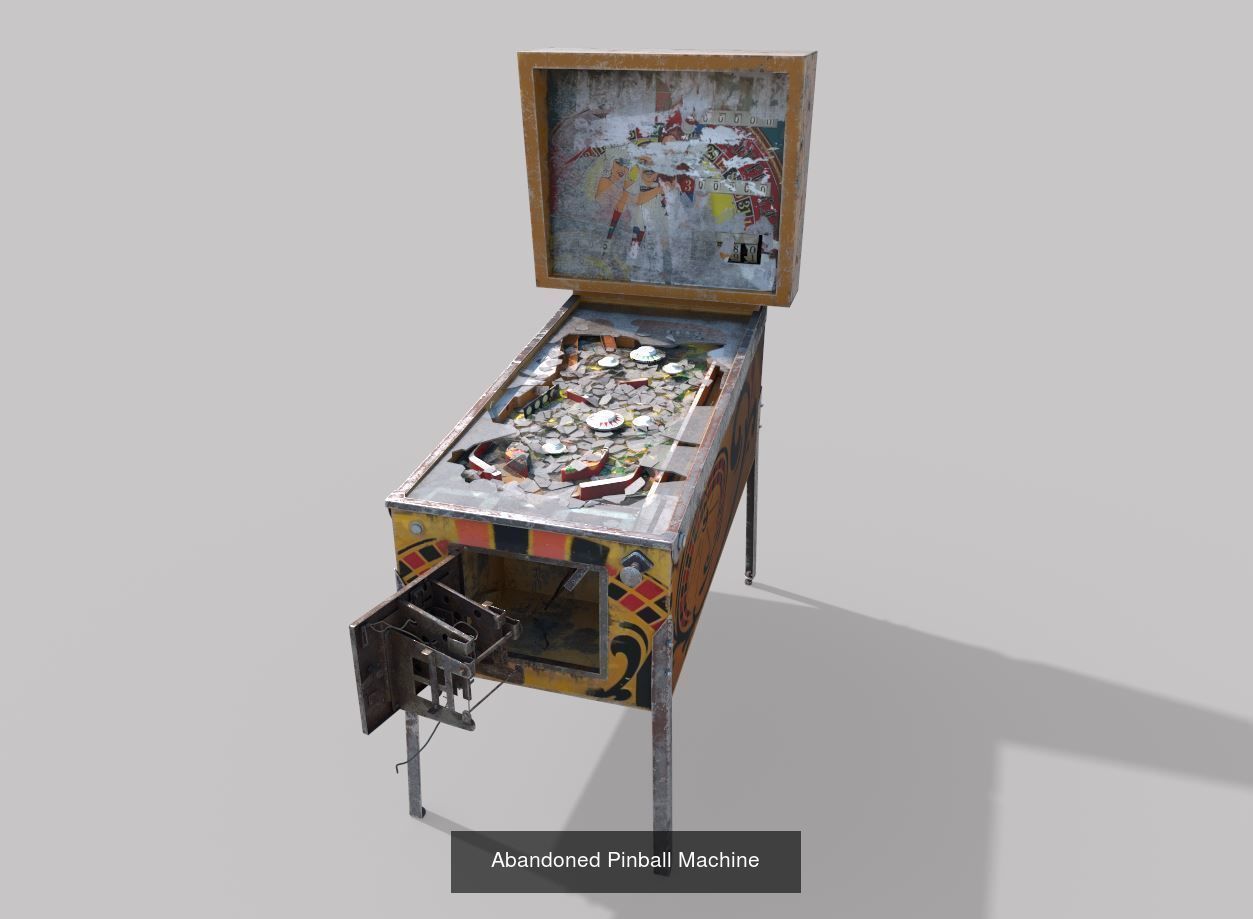 Abandoned Arcade and Pinbal Machines 3D Model Collection_5