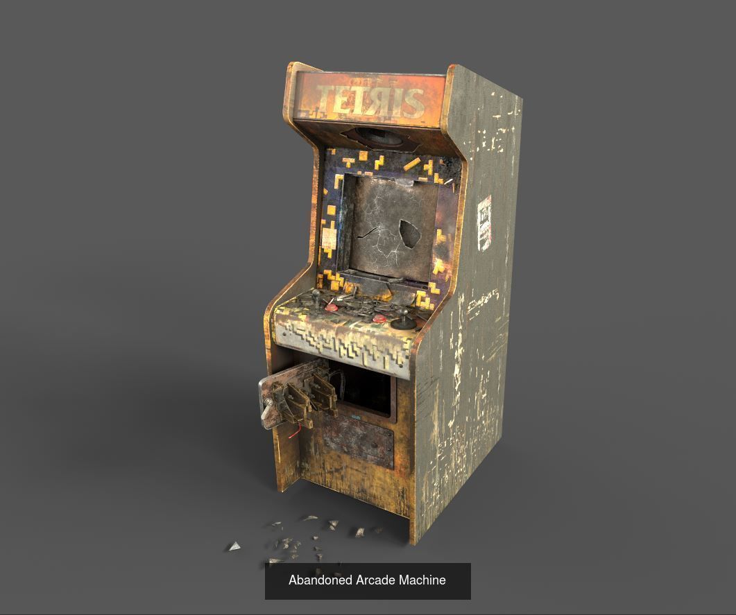 Abandoned Arcade and Pinbal Machines 3D Model Collection_2