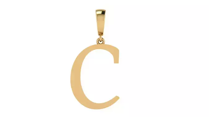 Pendant Alphabet Letter 15 mm Gabriola C