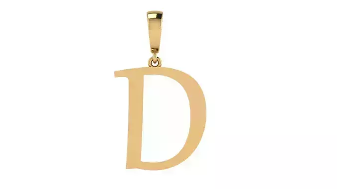 Pendant Alphabet Letter 15 mm Gabriola D