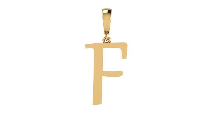 Pendant Alphabet Letter 15 mm Gabriola F 3D print model