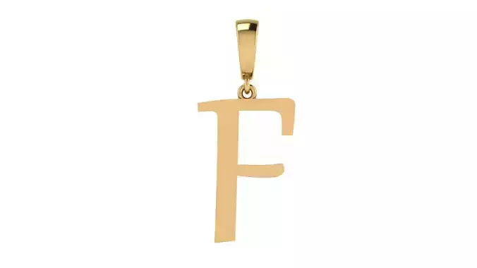 Pendant Alphabet Letter 15 mm Gabriola F 3D print model