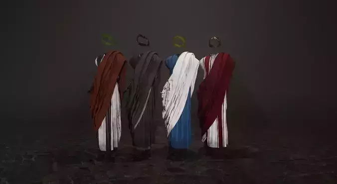 Roman Toga Low-poly 3D model