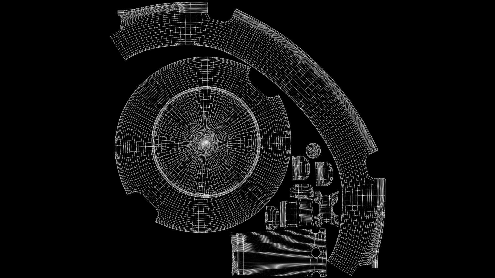 FryPan and Iron Wok with Wooden Handle for Kitchen  Low-poly 3D model_15