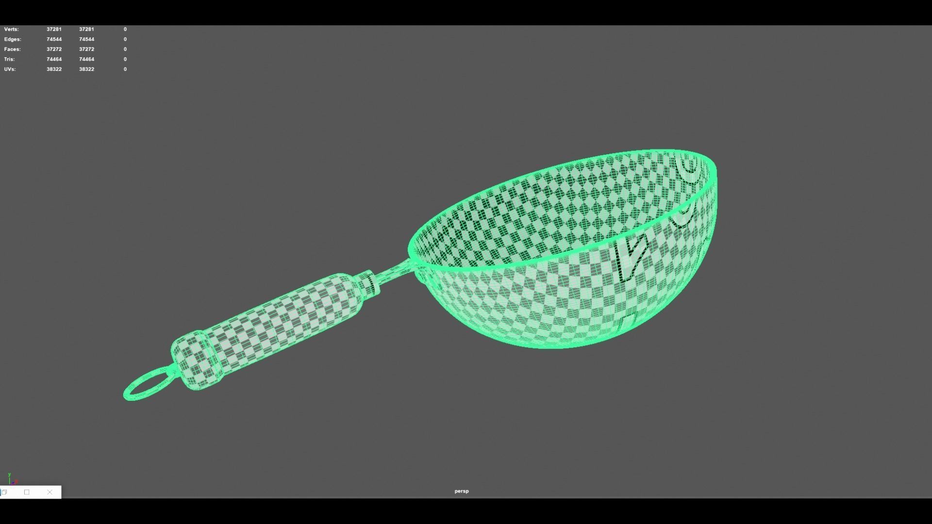 FryPan and Iron Wok with Wooden Handle for Kitchen  Low-poly 3D model_14