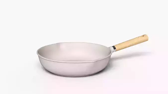 FryPan and Iron Wok with Wooden Handle for Kitchen 