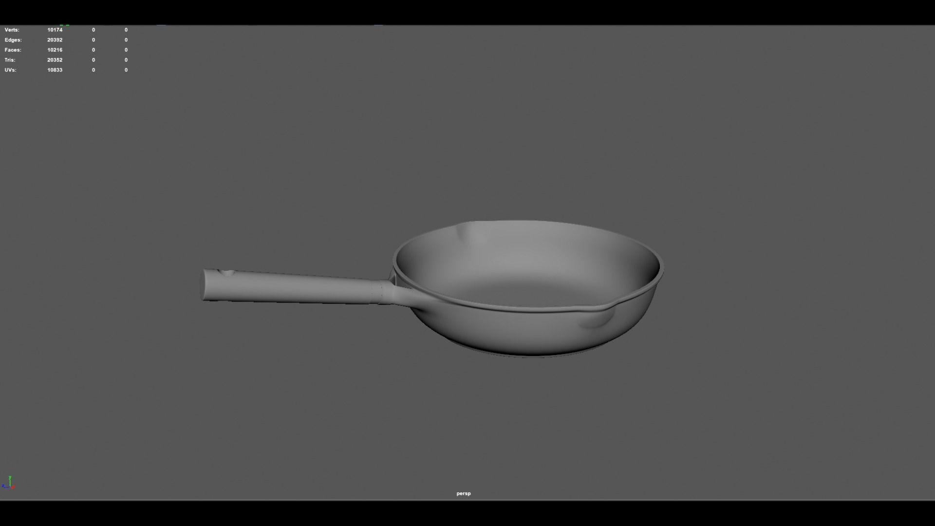 FryPan and Iron Wok with Wooden Handle for Kitchen  Low-poly 3D model_13