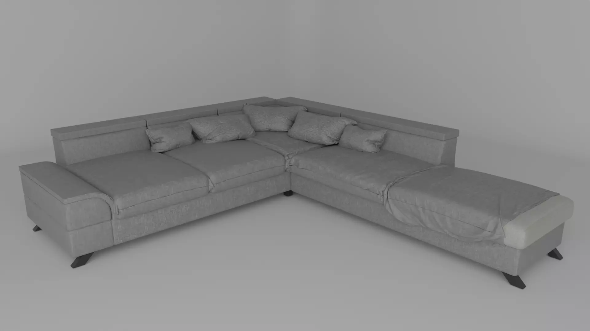 high-poly sofa Free 3D model_0