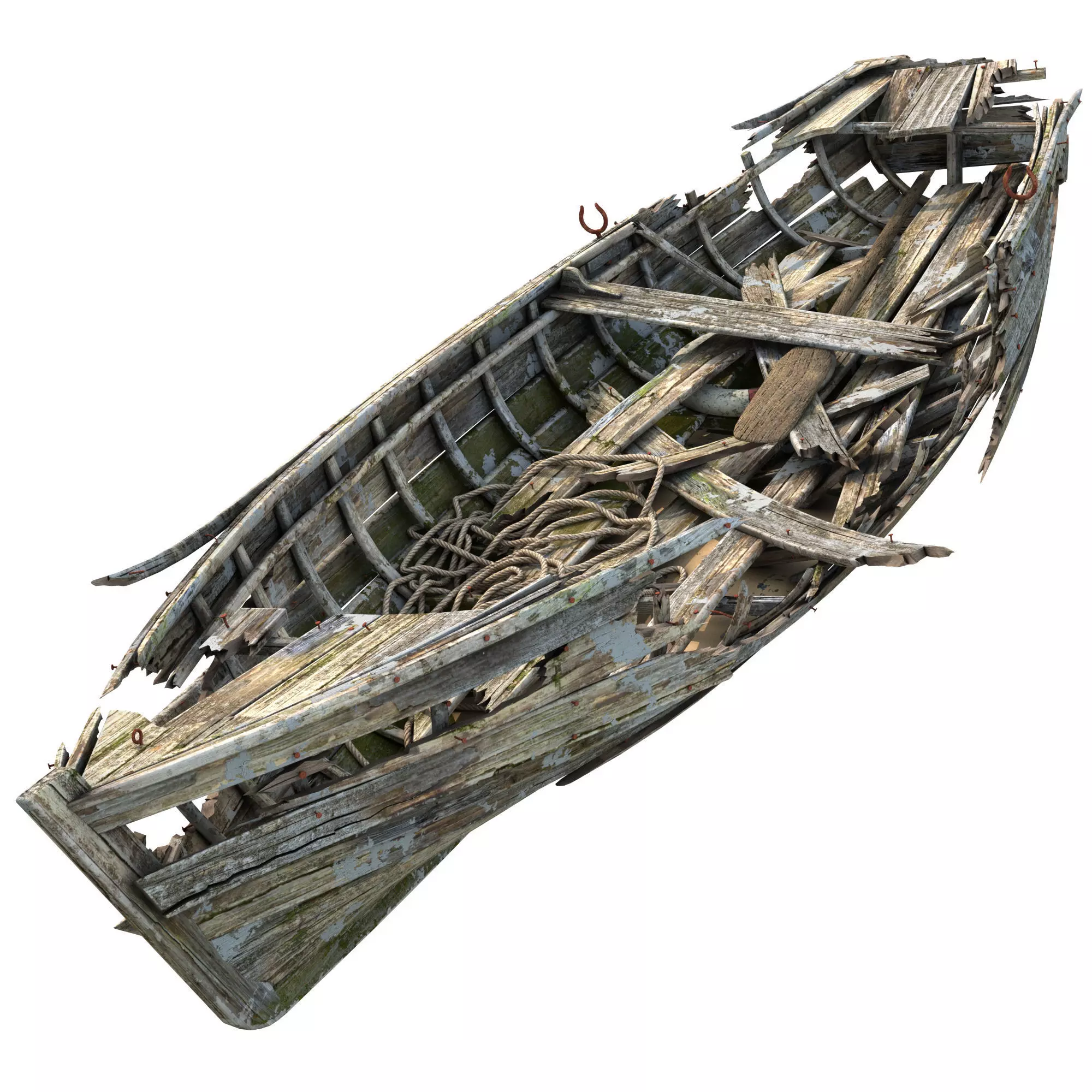 broken boat 3D model_0