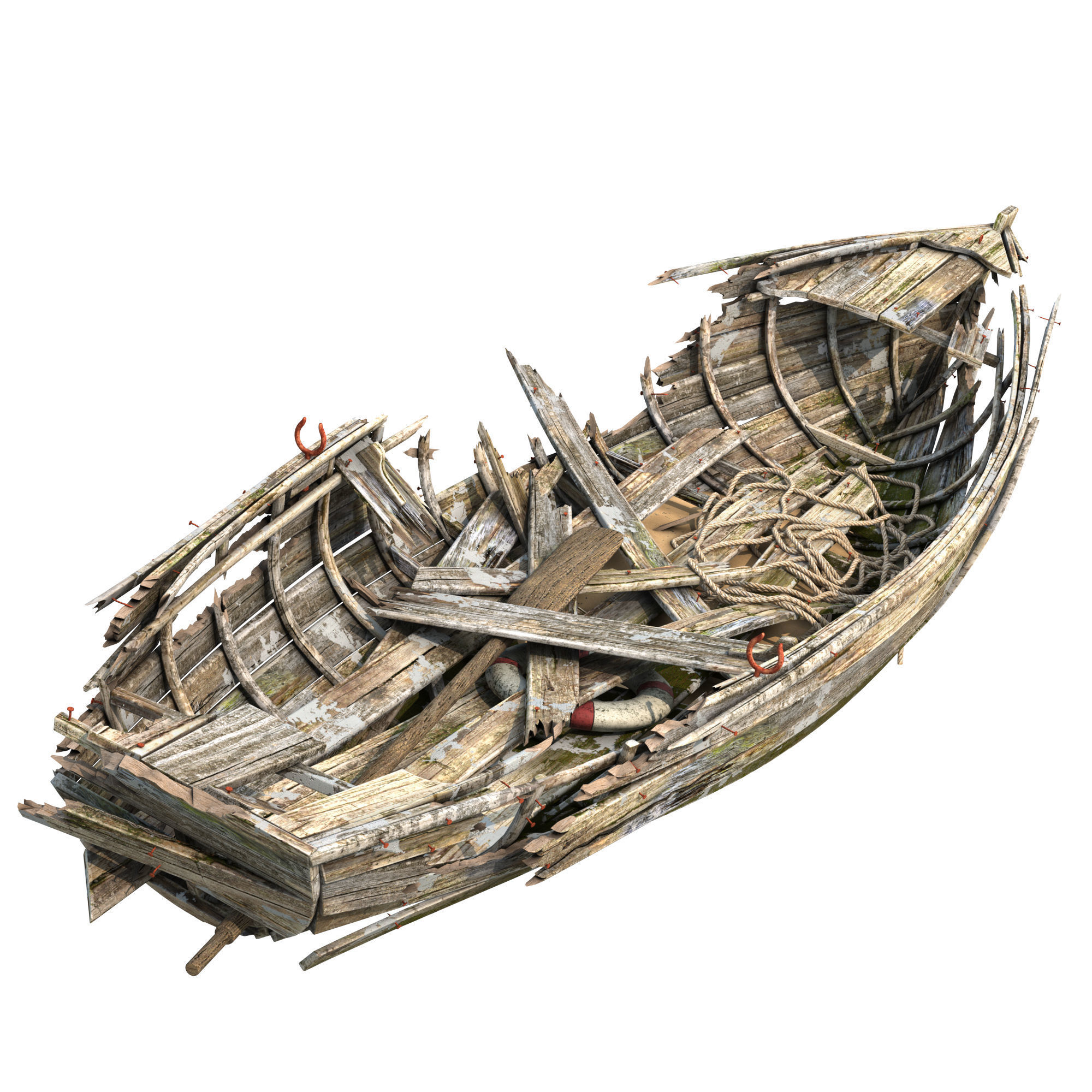 broken boat 3D model_2