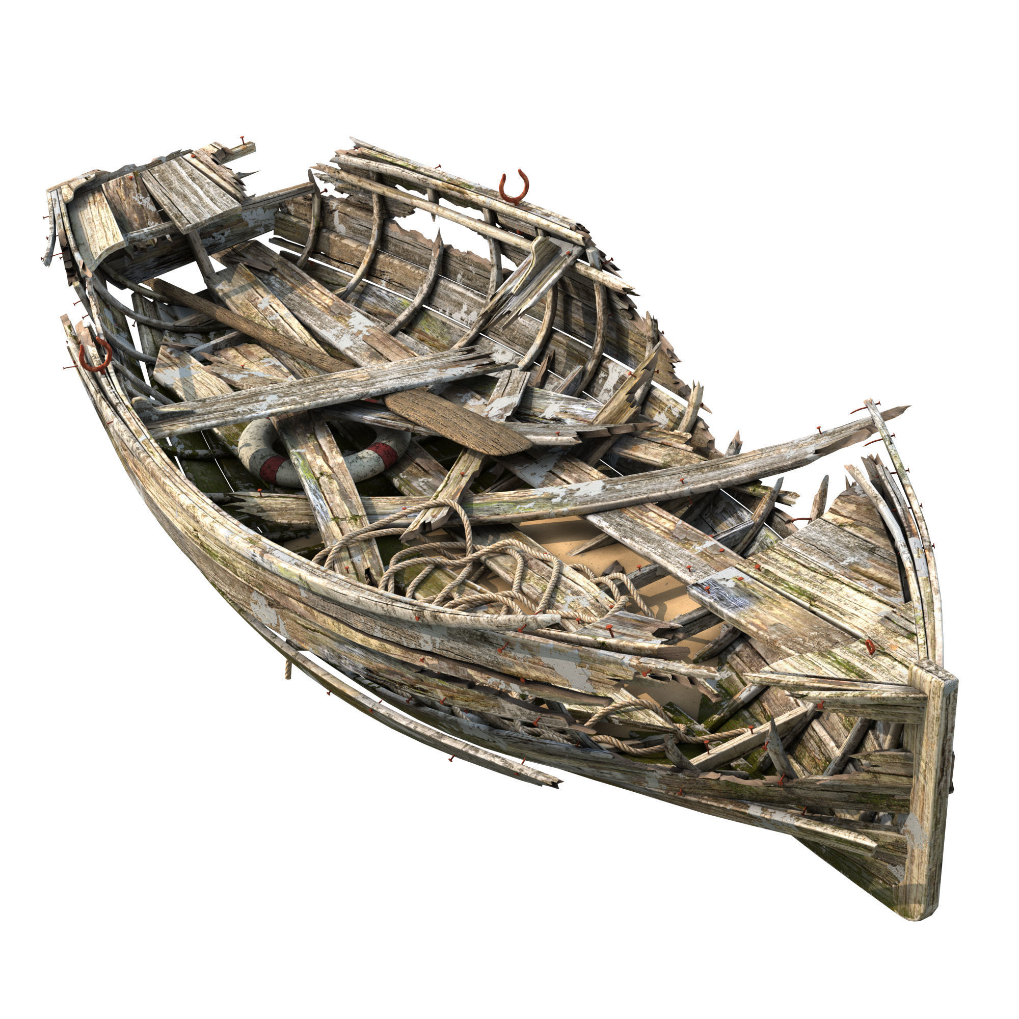 broken boat 3D model_1