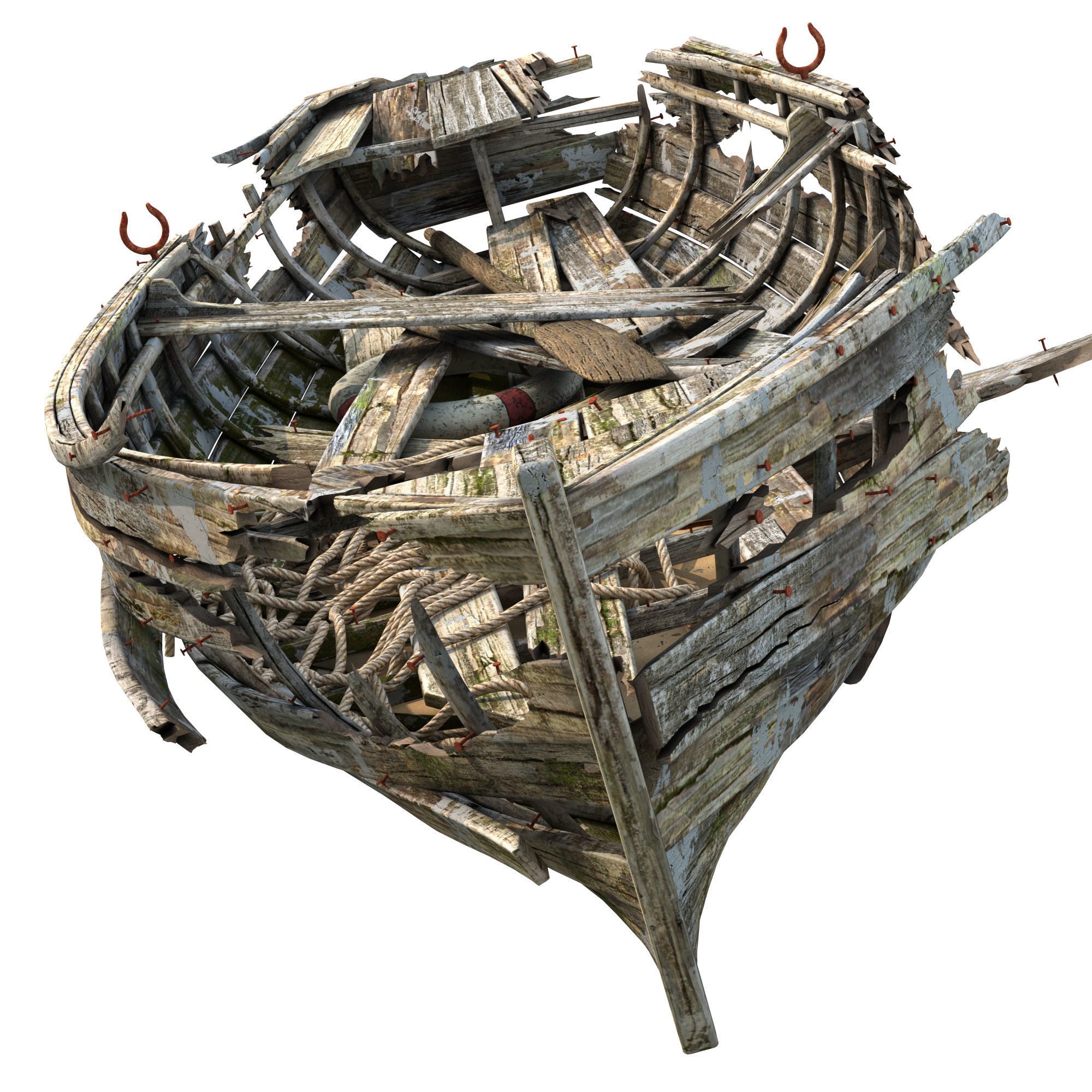 broken boat 3D model_4