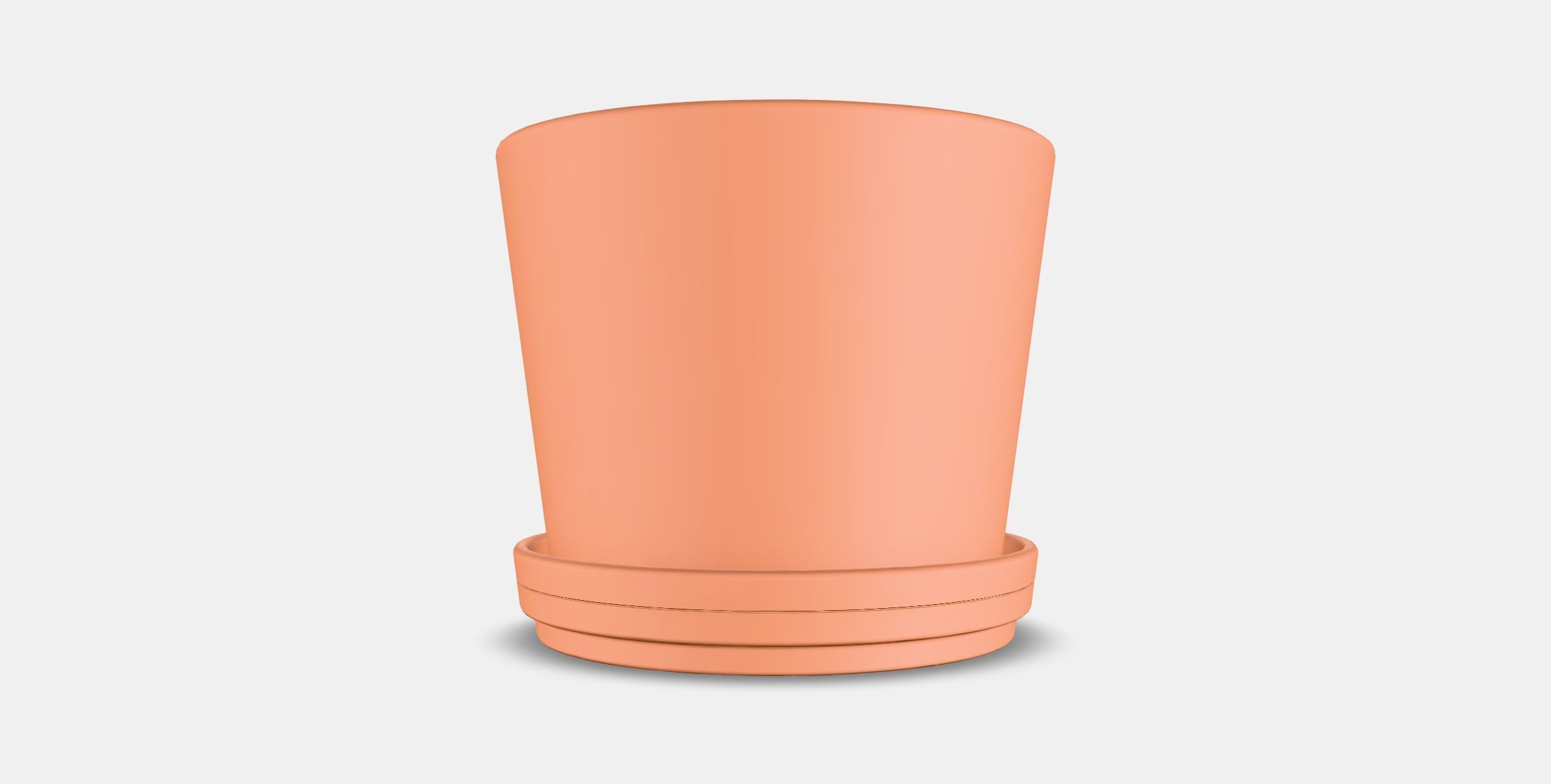 BRUNBAR flower pot with saucer Low-poly 3D model_14