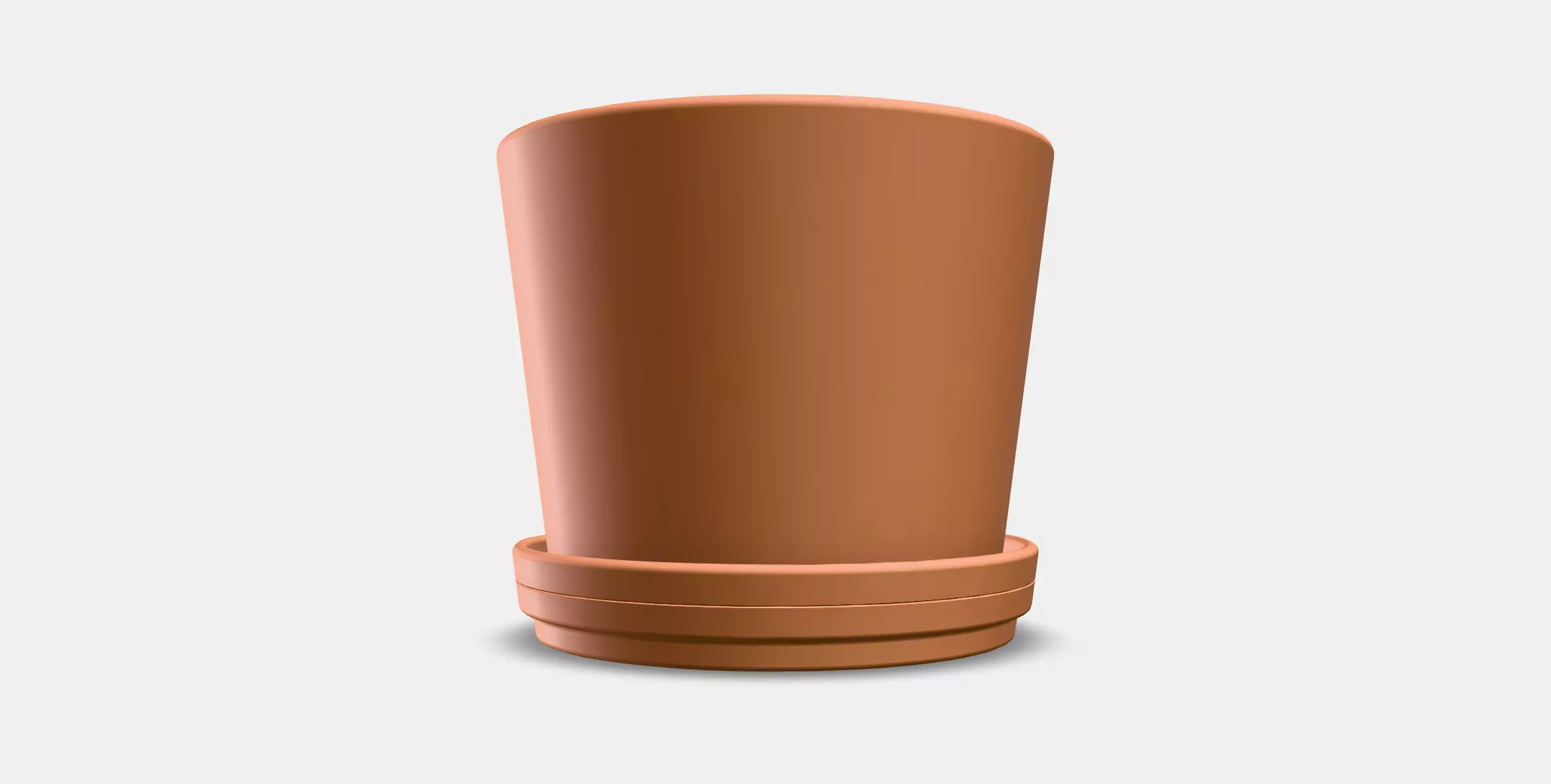 BRUNBAR flower pot with saucer Low-poly 3D model_0