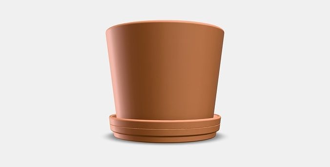 BRUNBAR flower pot with saucer Low-poly 3D model